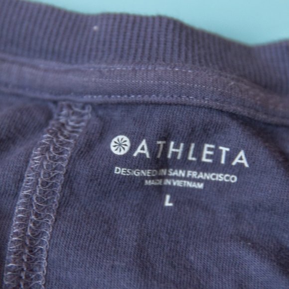 Athleta Sundown Blue Dip Dye Ombre Long Sleeve Pullover Sweatshirt Size Large - Picture 5 of 10